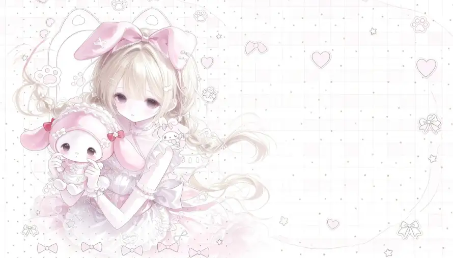 2k兔耳壁纸-萌 - 可爱-少女「哲风壁纸」