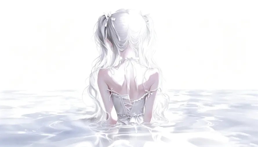 2k少女壁纸-插画 - 日系-水中「哲风壁纸」