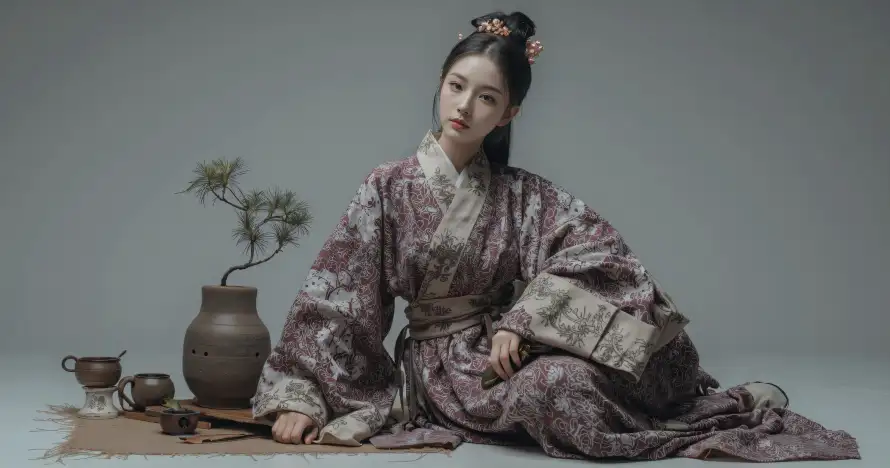 3k发髻壁纸-古装 - 国风-坐姿「哲风壁纸」
