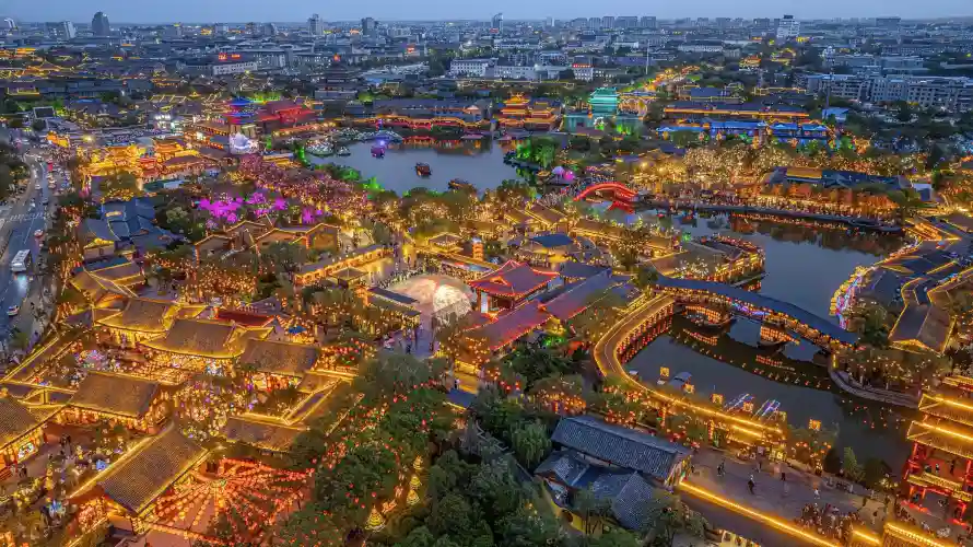 4k俯瞰壁纸-古城 - 壁纸-夜景「哲风壁纸」