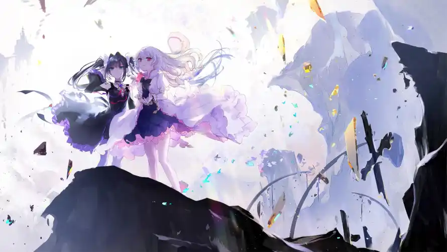 4k少女壁纸-废墟 - 插画-破碎「哲风壁纸」