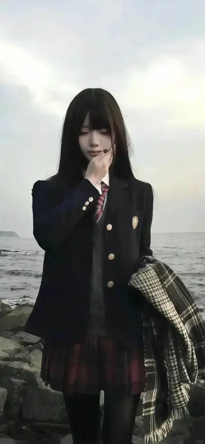 4k海边壁纸 - 礁石 - 阴天 - 学院风「哲风壁纸」