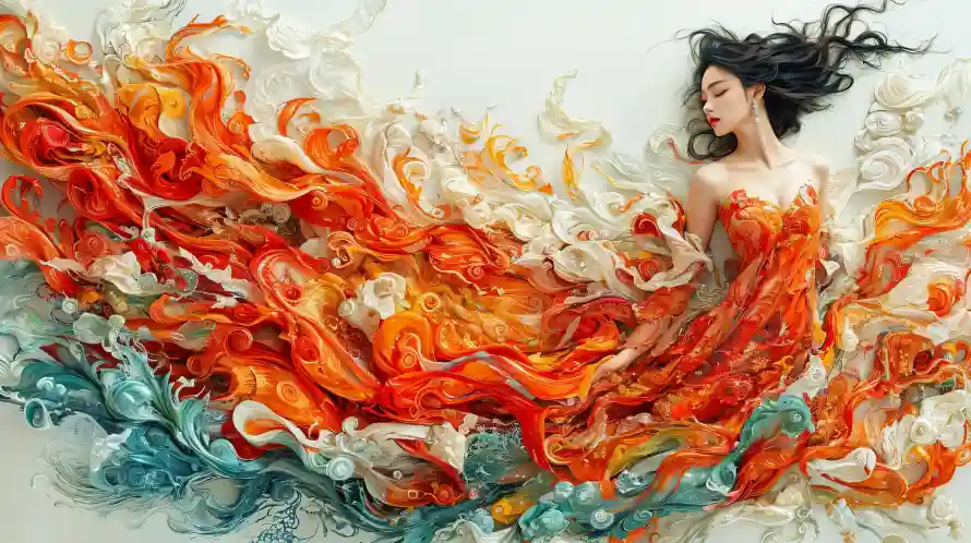 2k壁纸壁纸-橙色 - 油画-电脑「哲风壁纸」