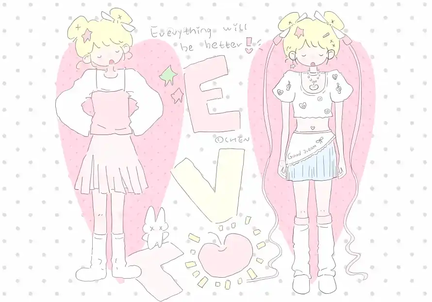 2k卡通壁纸-可爱 - 少女-插画「哲风壁纸」