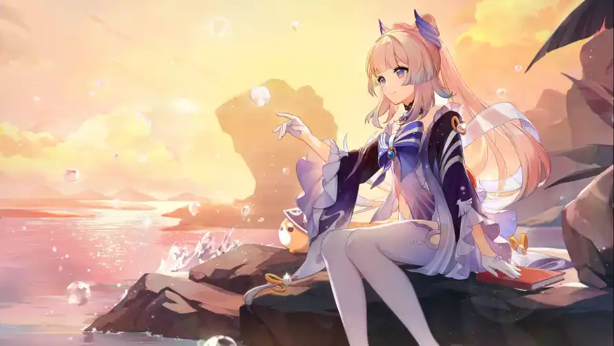 4k原神壁纸-壁纸 - 少女-日落「哲风壁纸」