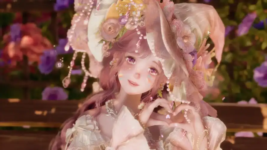3k少女壁纸-暖暖 - 比心-洋装「哲风壁纸」