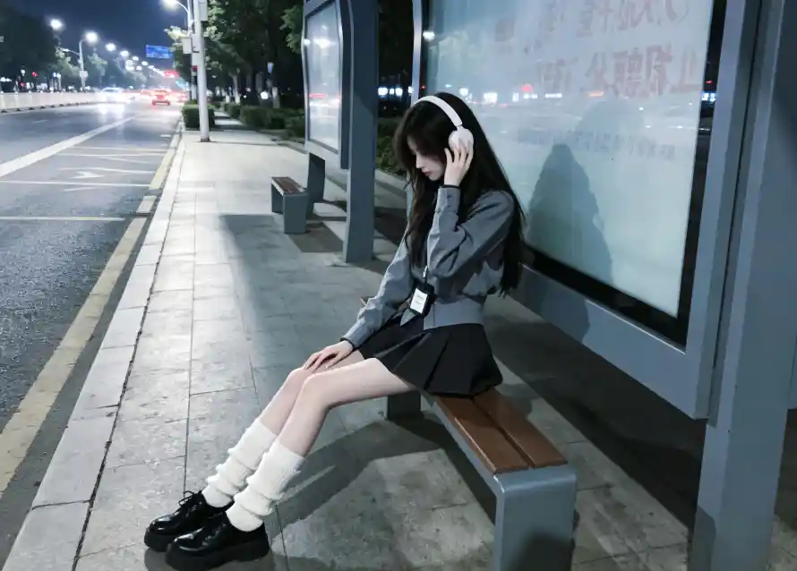3k壁纸壁纸-夜景 - 少女-平板「哲风壁纸」