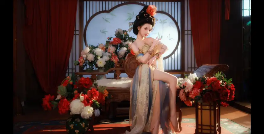 4k仕女壁纸-发髻 - 古装-国风「哲风壁纸」