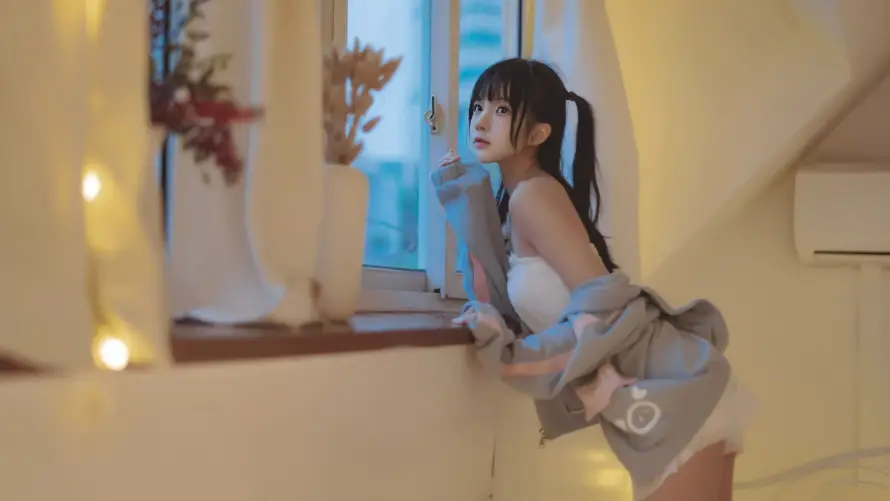 4k写真壁纸-吊带 - 室内-少女「哲风壁纸」