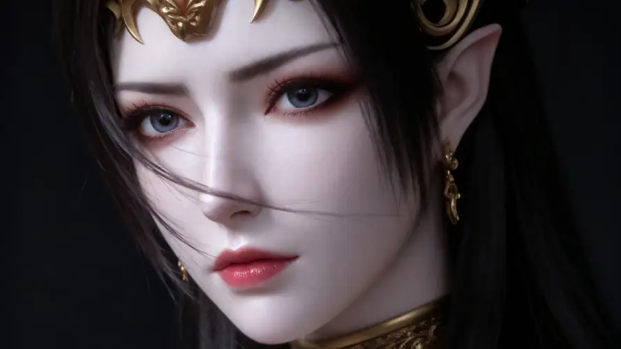 2k冷艳壁纸-女王 - 尖耳-红唇「哲风壁纸」