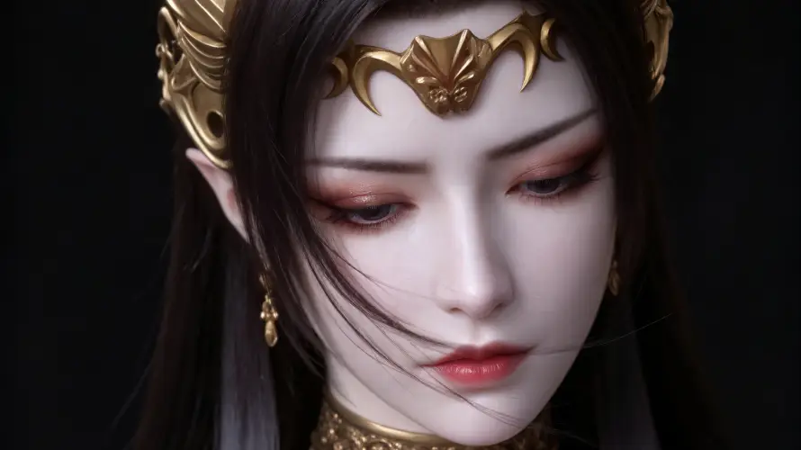 2k国漫壁纸-女王 - 尖耳-红唇「哲风壁纸」