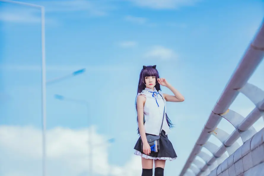 8k少女壁纸-户外 - 日系-猫耳「哲风壁纸」