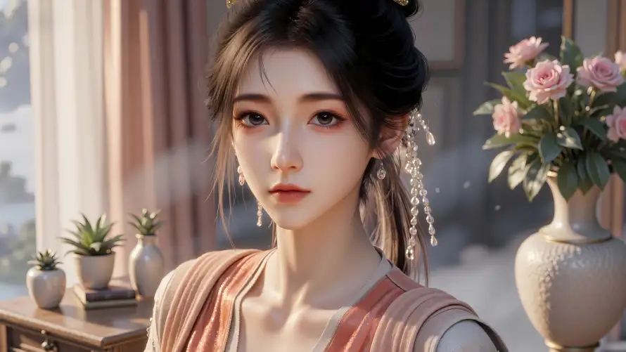 8k古装壁纸-古风 - 室内-少女「哲风壁纸」