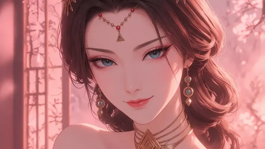 6k卷发壁纸-古风 - 国漫-美女「哲风壁纸」