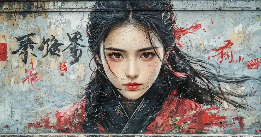 3k书法壁纸-侠女 - 古装-古风「哲风壁纸」