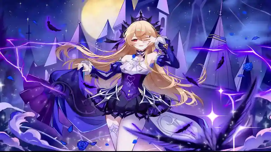 4k原神壁纸-城堡 - 少女-星空「哲风壁纸」
