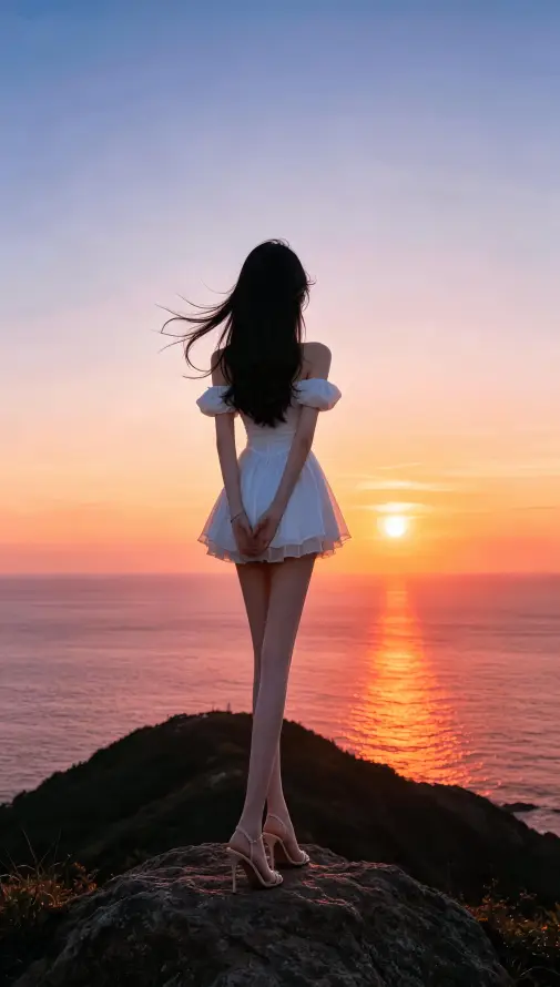 4k壁纸壁纸 - 大海 - 少女 - 手机「哲风壁纸」