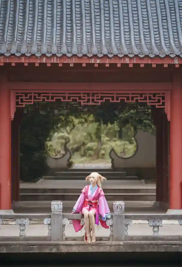 4k庭院壁纸 - 狐耳 - 中式建筑 - 古风服饰「哲风壁纸」