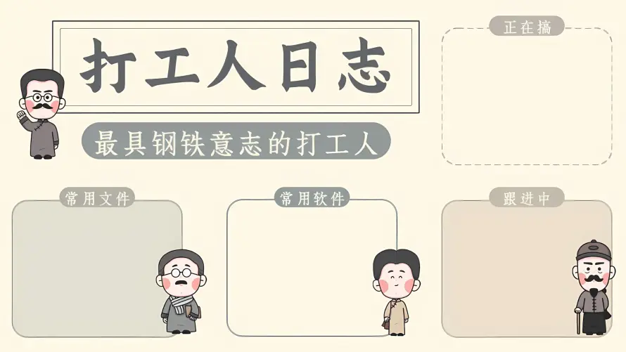 2k卡通壁纸-打工人 - Q版人物-便签分区「哲风壁纸」