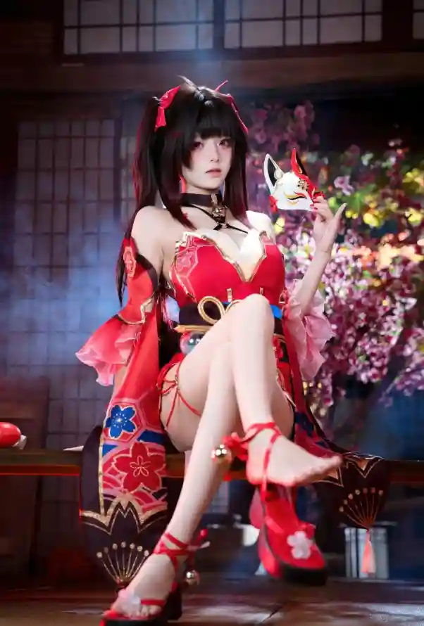 4k樱花壁纸 - 狐面 - 美女 - 花火「哲风壁纸」