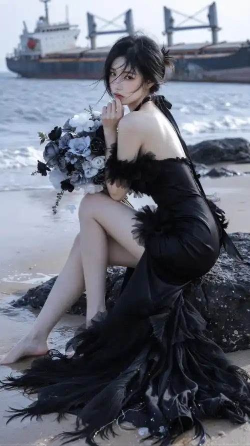 4k壁纸壁纸 - 少女 - 手机 - 沙滩「哲风壁纸」