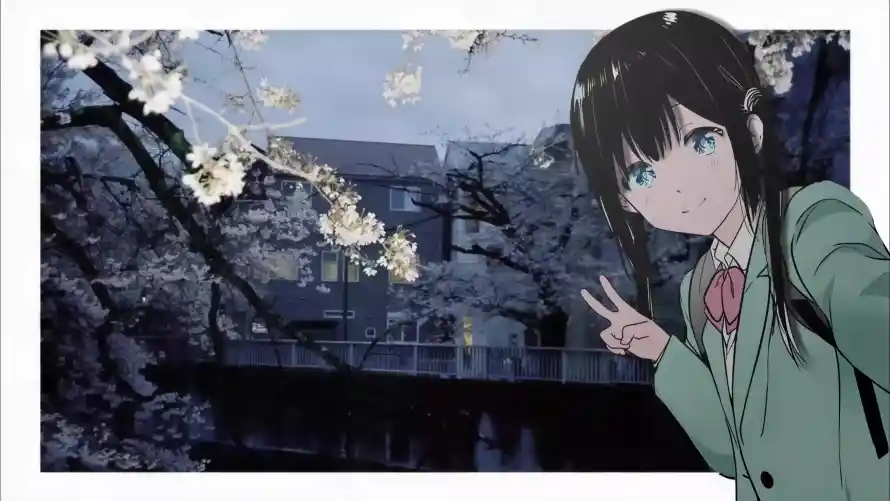 3k建筑壁纸-校服 - 樱花-绿瞳「哲风壁纸」