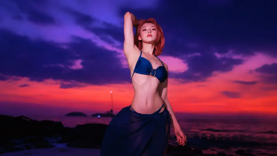 3k性感壁纸-晚霞 - 海洋-海边「哲风壁纸」