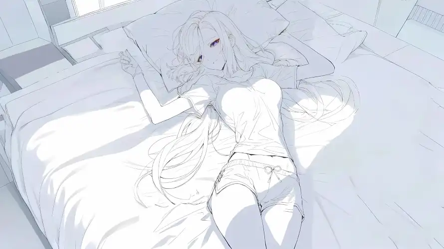 3k侧卧壁纸-床 - 原神-少女「哲风壁纸」