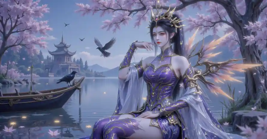 6k乌鸦壁纸-仙女 - 古风-国漫「哲风壁纸」