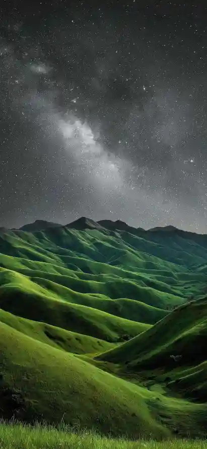 4k壁纸壁纸 - 夜晚 - 夜空 - 山峦「哲风壁纸」