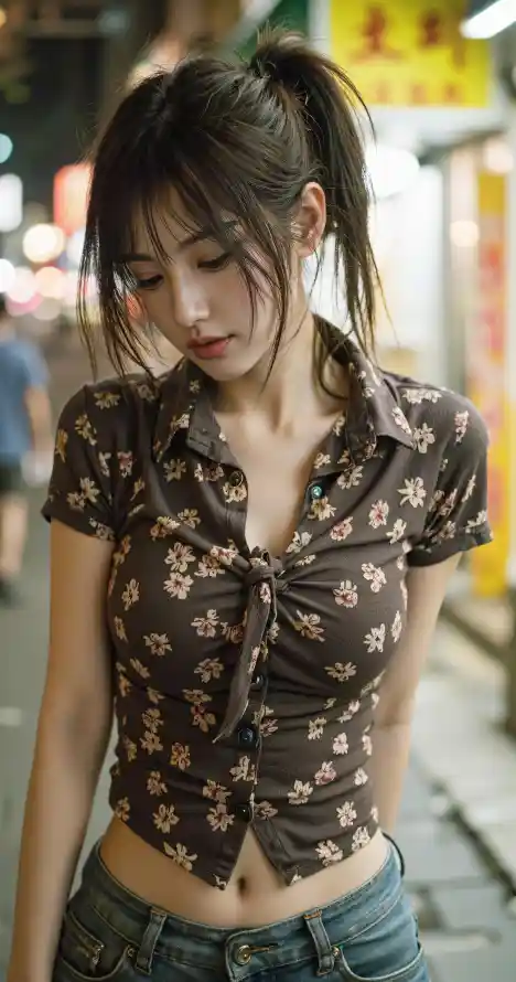 4k人像壁纸 - 低头 - 壁纸 - 夜景「哲风壁纸」