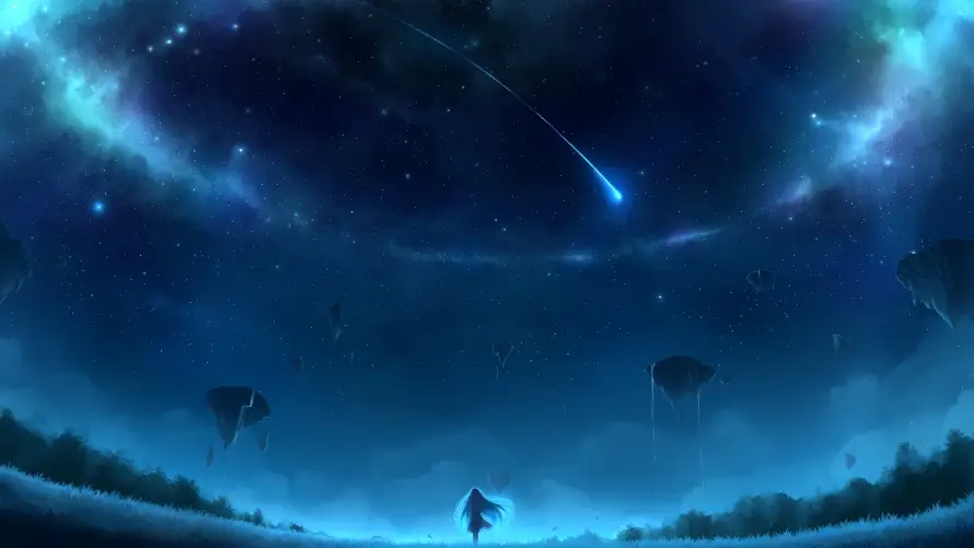 2k光晕壁纸-剪影 - 夜空-宇宙「哲风壁纸」