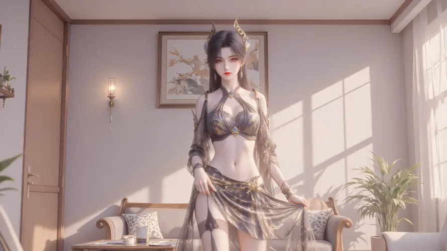 6k挂画壁纸-曹颖 - 沙发-红唇「哲风壁纸」