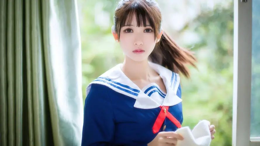 6k室内壁纸-jk - 少女-窗边「哲风壁纸」