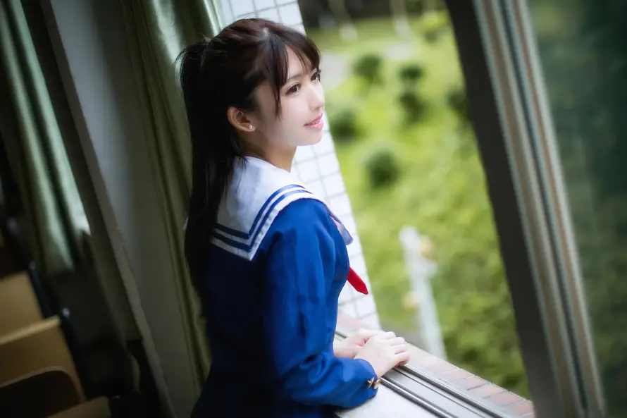 6k侧脸壁纸-jk - 制服-女生「哲风壁纸」