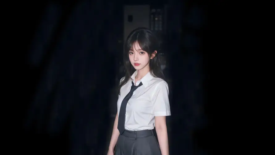 8k4K壁纸-少女 - 电脑-黑发「哲风壁纸」