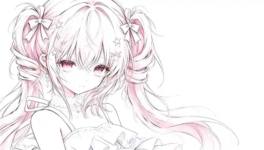 2k古早壁纸-萌 - 少女-粉白「哲风壁纸」