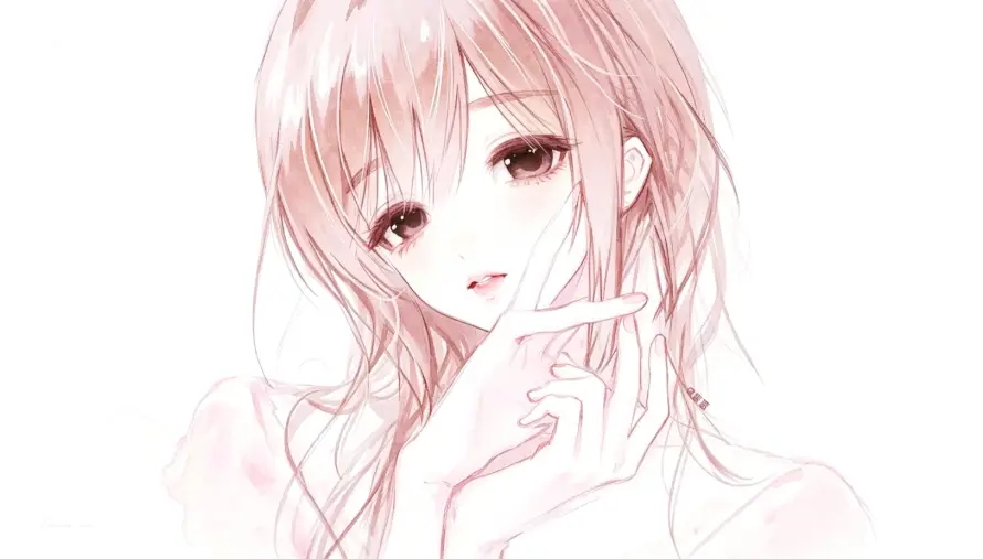 2k可爱壁纸-少女 - 手绘-温柔「哲风壁纸」