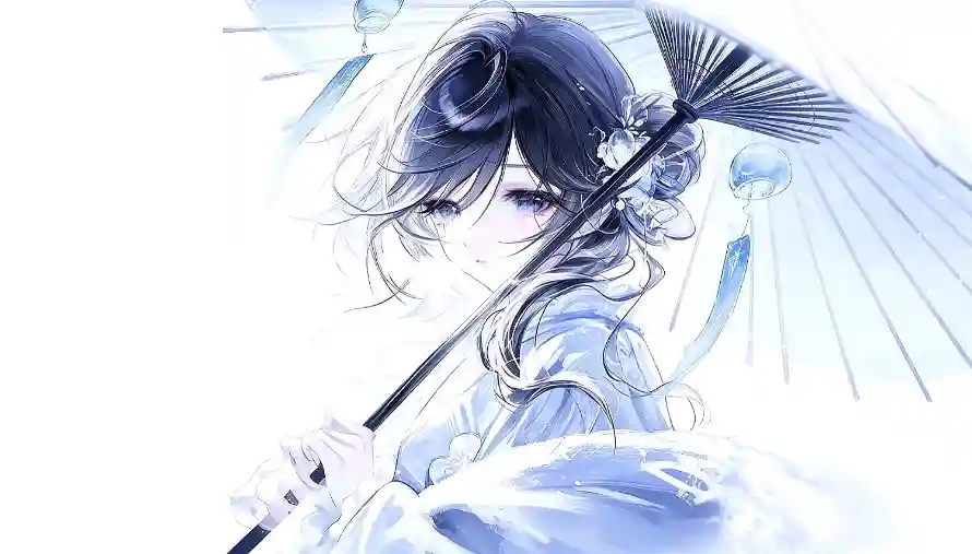 2k古装壁纸-国风 - 少女-忧郁「哲风壁纸」
