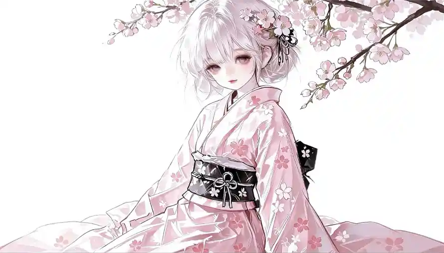 2k和服壁纸-和风 - 少女-樱花「哲风壁纸」
