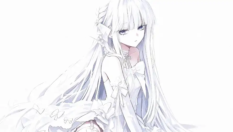 2k婚纱壁纸-少女 - 忧郁-插画「哲风壁纸」