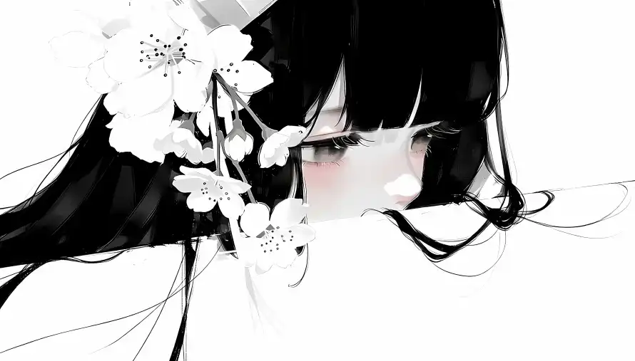 3k少女壁纸-忧郁 - 手绘-日系「哲风壁纸」