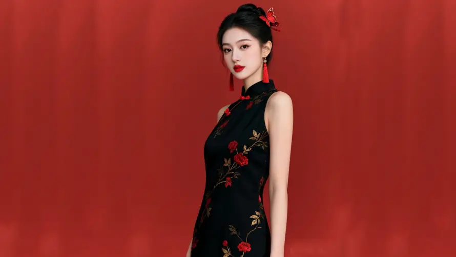 8k发髻壁纸-国风 - 壁纸-旗袍「哲风壁纸」