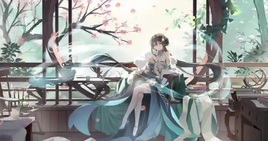 4k凉亭壁纸 - 古风 - 桃花 - 白丝「哲风壁纸」