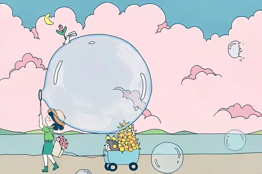 2k卡通壁纸-女孩 - 插画-沙滩「哲风壁纸」