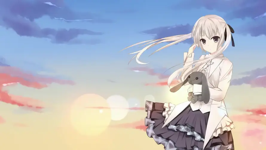 4k光斑壁纸-发带 - 天空-少女「哲风壁纸」