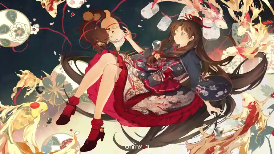 4k和风壁纸-插画 - 日系-灯笼「哲风壁纸」