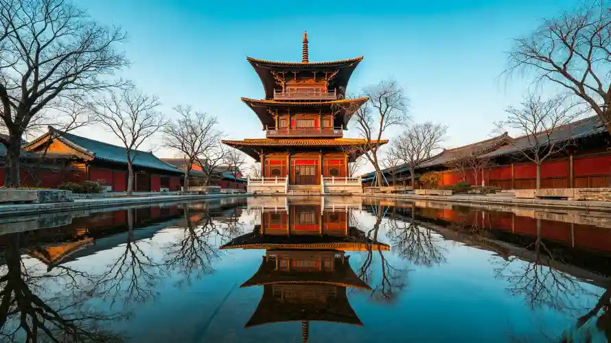 4k倒影壁纸 - 塔楼 - 壁纸 - 寺庙「哲风壁纸」