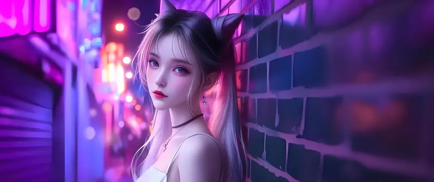 2k动漫壁纸-狐 - 吊带-少女「哲风壁纸」