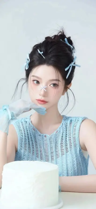 4k发夹壁纸 - 少女 - 无袖 - 清新「哲风壁纸」
